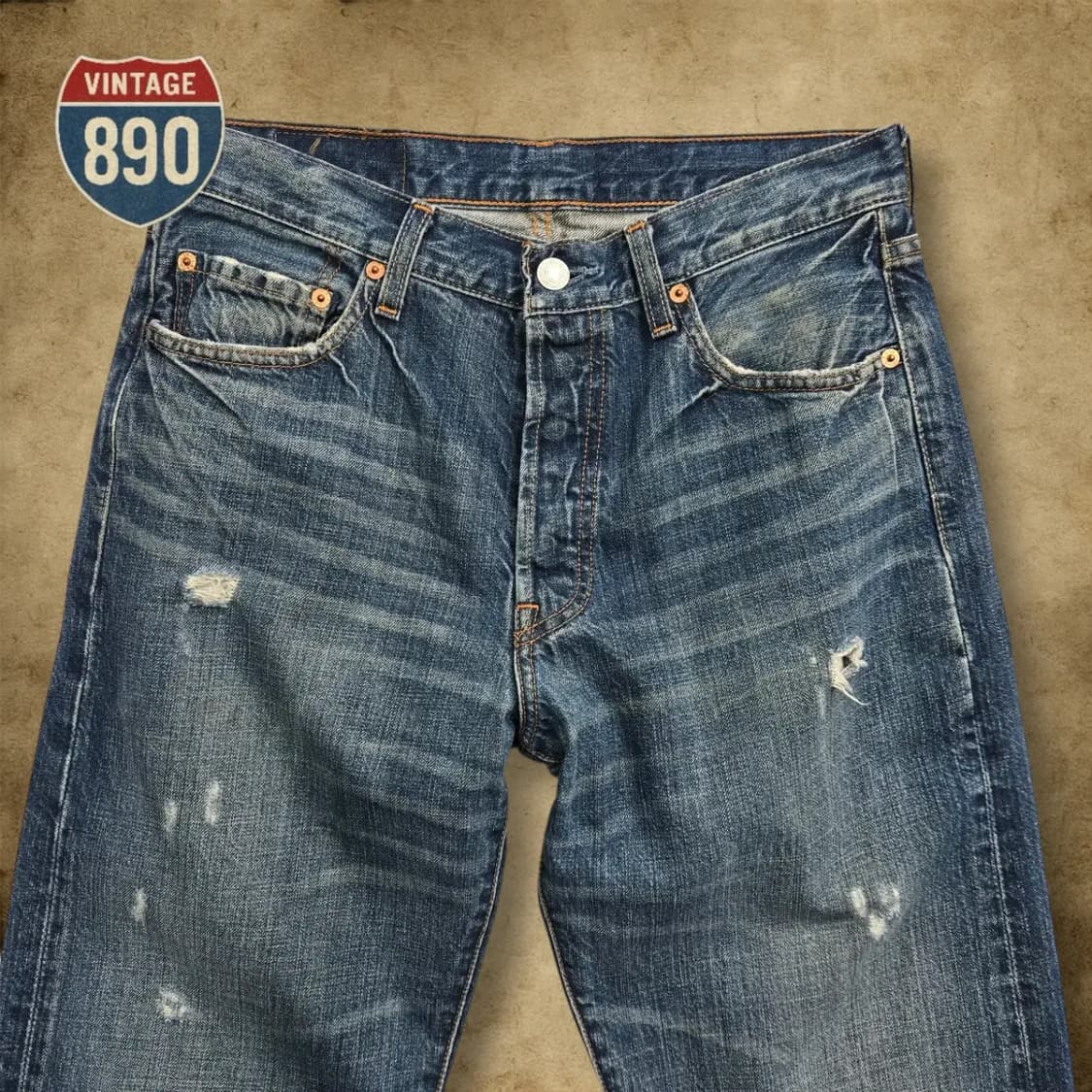[30] LEVIS 리바이스 501 데님 데미지 중청바지 상품이미지2