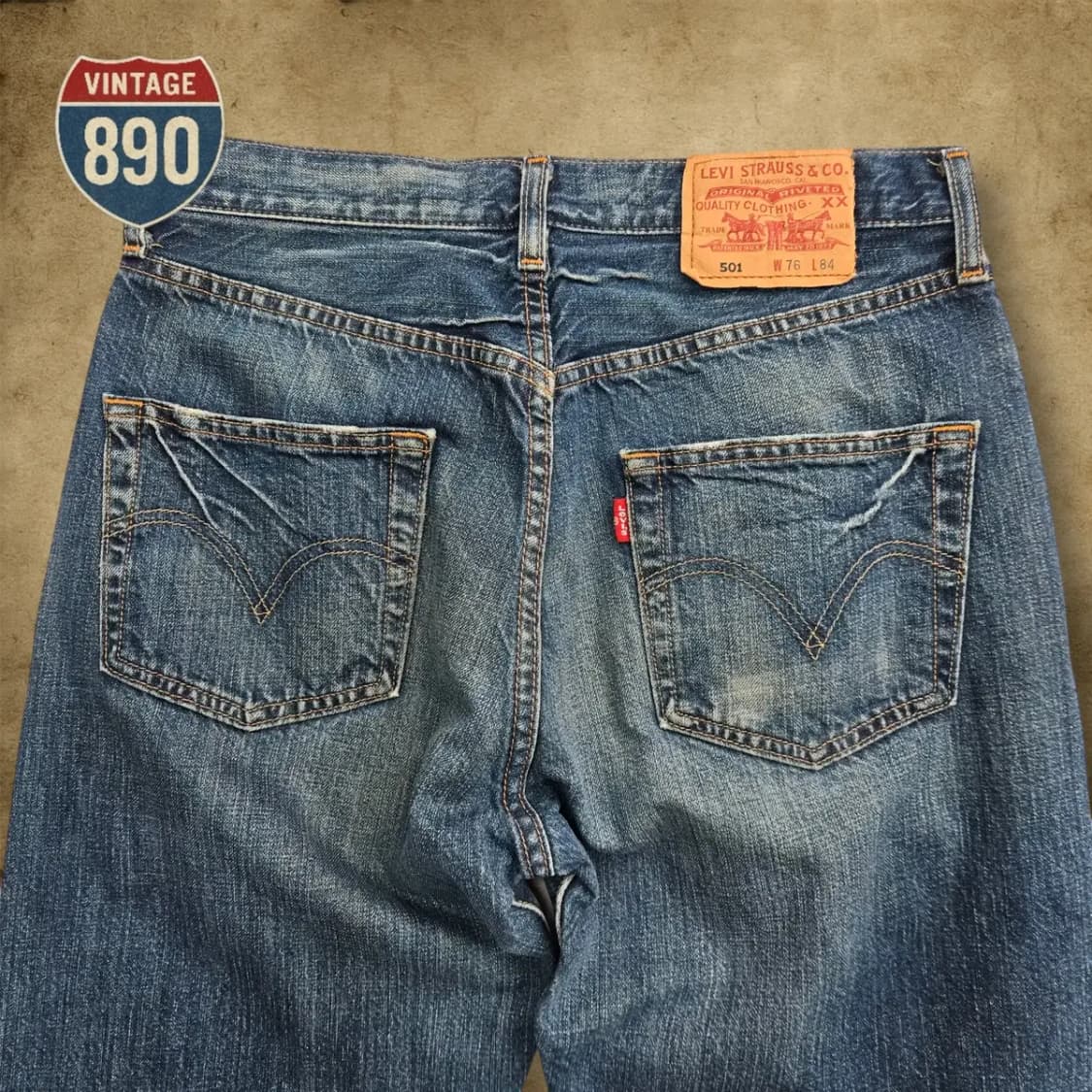 [30] LEVIS 리바이스 501 데님 데미지 중청바지 상품이미지7