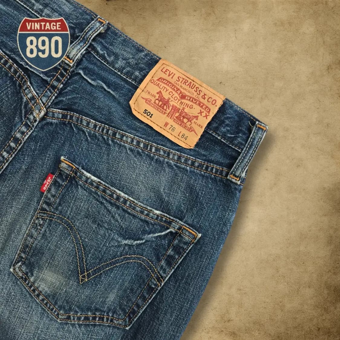 [30] LEVIS 리바이스 501 데님 데미지 중청바지 상품이미지8
