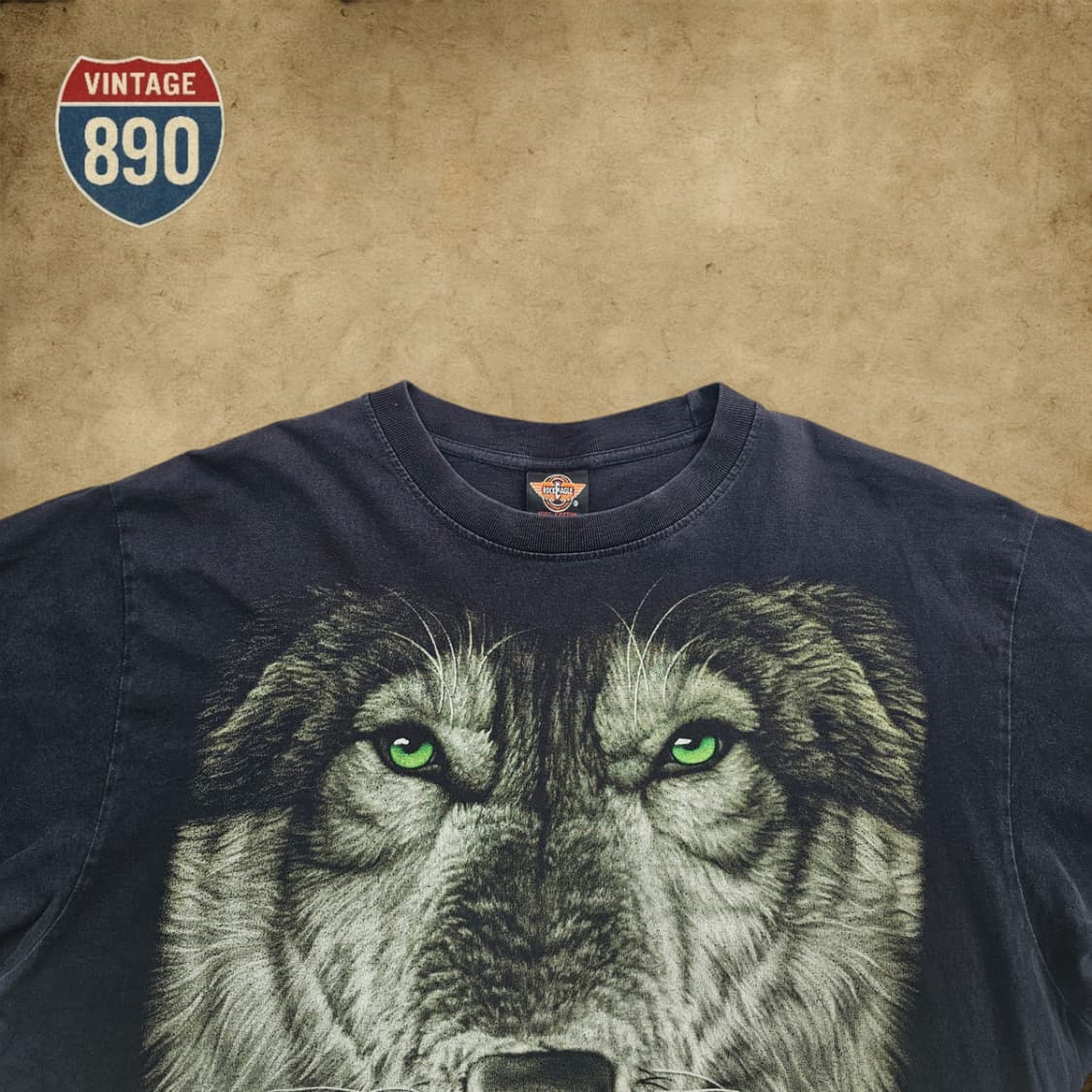 [XL] ROCK EAGLE USA 락이글 빈티지 늑대 프린팅 반팔티셔츠 상품이미지2