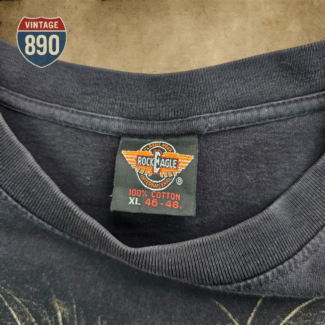[XL] ROCK EAGLE USA 락이글 빈티지 늑대 프린팅 반팔티셔츠 상품이미지6