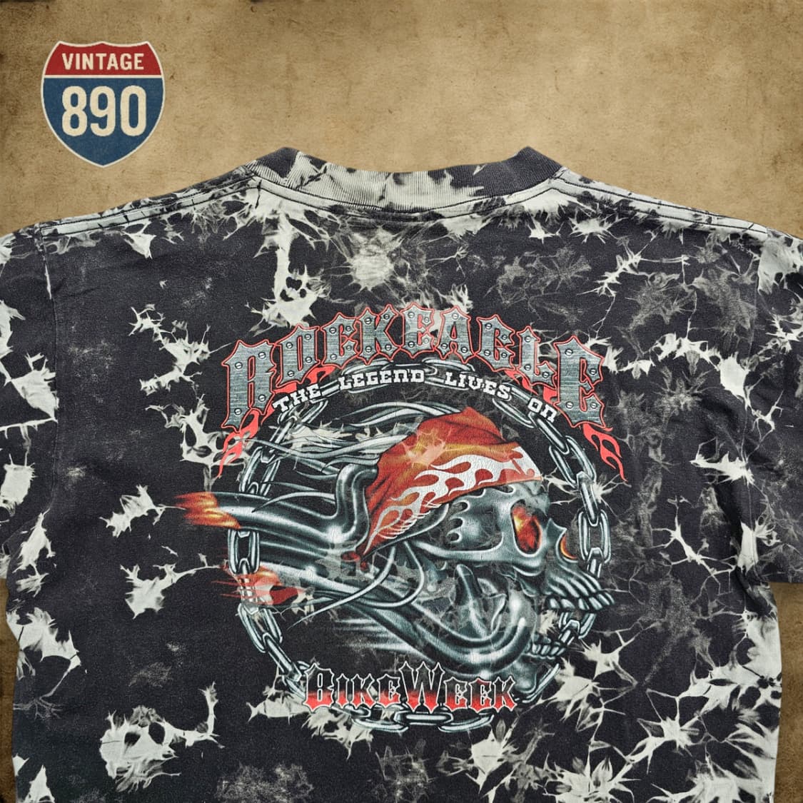 [L] ROCK EAGLE USA 락이글 빈티지 타이다이 프린팅 반팔티 상품이미지10