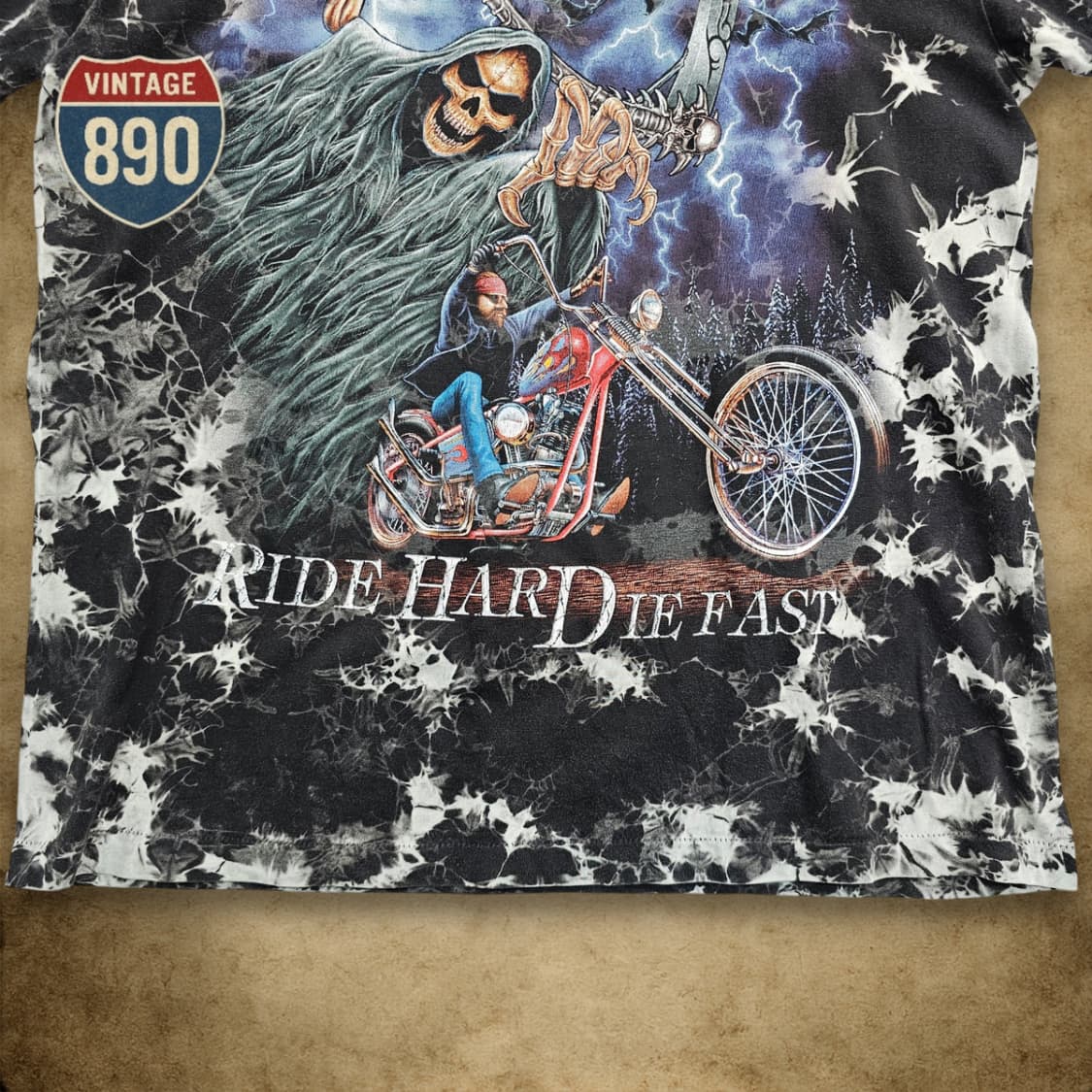 [L] ROCK EAGLE USA 락이글 빈티지 타이다이 프린팅 반팔티 상품이미지3