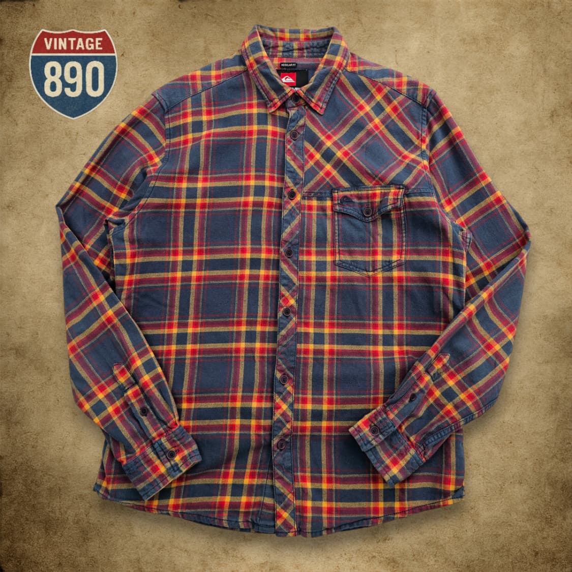 [M] 퀵실버 00s 올드스쿨 포켓 체크셔츠 상품이미지1