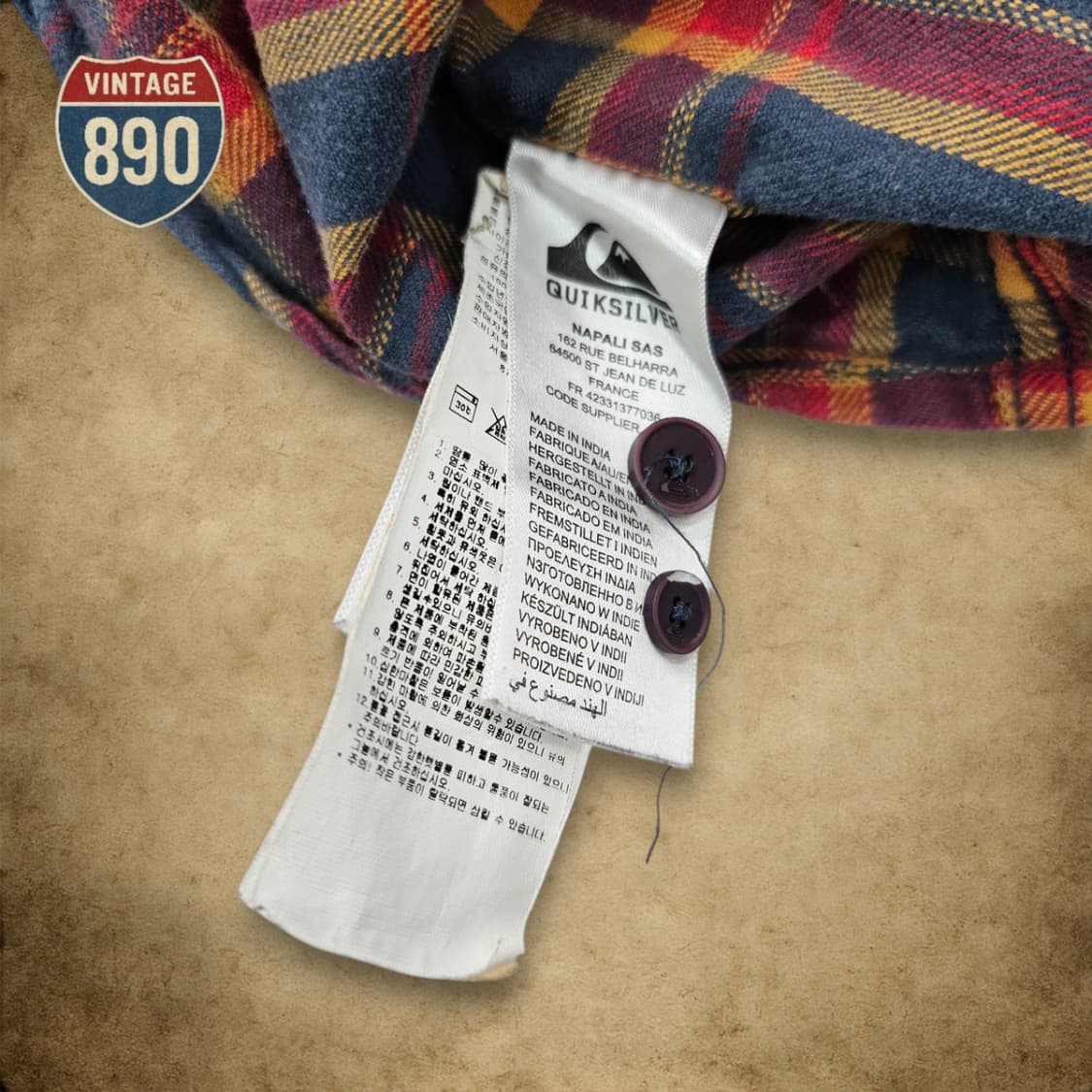 [M] 퀵실버 00s 올드스쿨 포켓 체크셔츠 상품이미지10