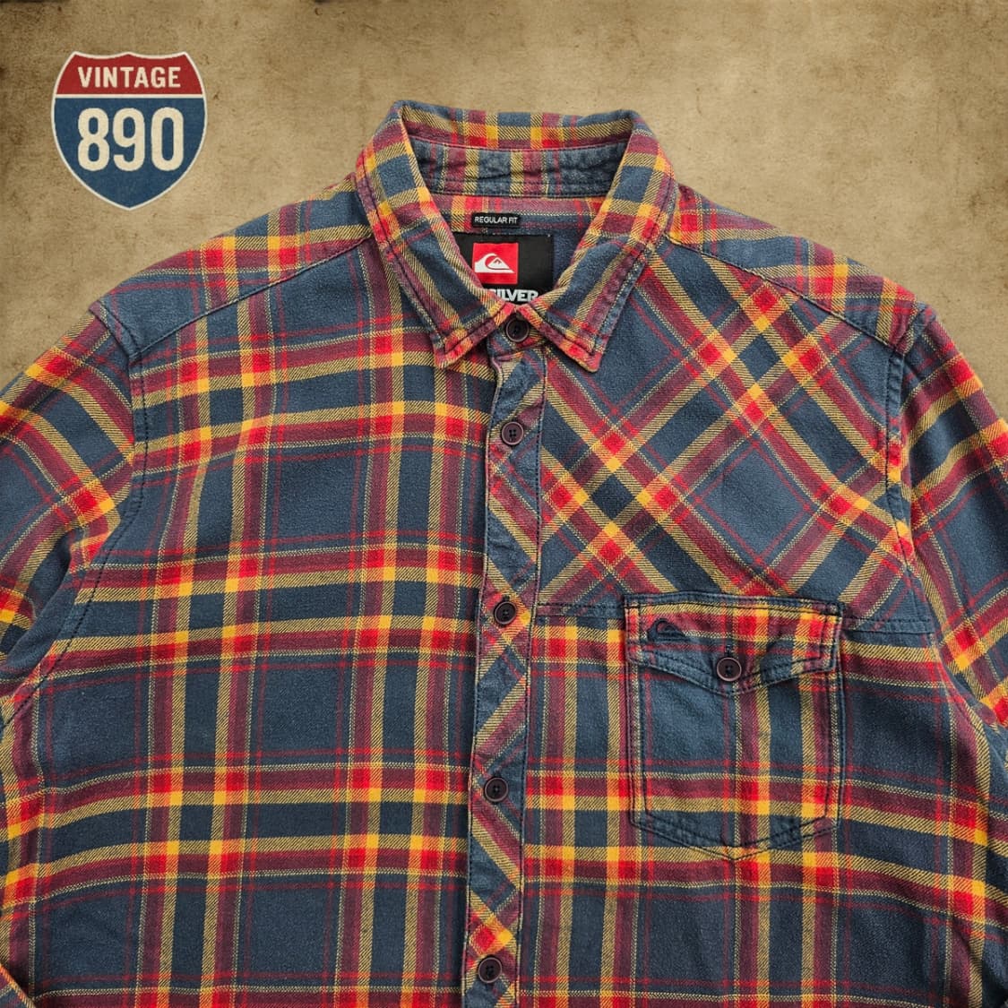 [M] 퀵실버 00s 올드스쿨 포켓 체크셔츠 상품이미지2