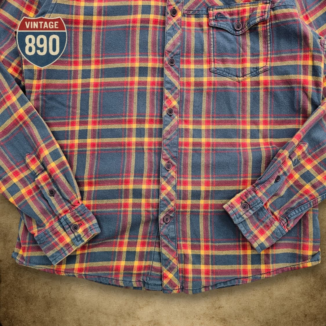 [M] 퀵실버 00s 올드스쿨 포켓 체크셔츠 상품이미지3