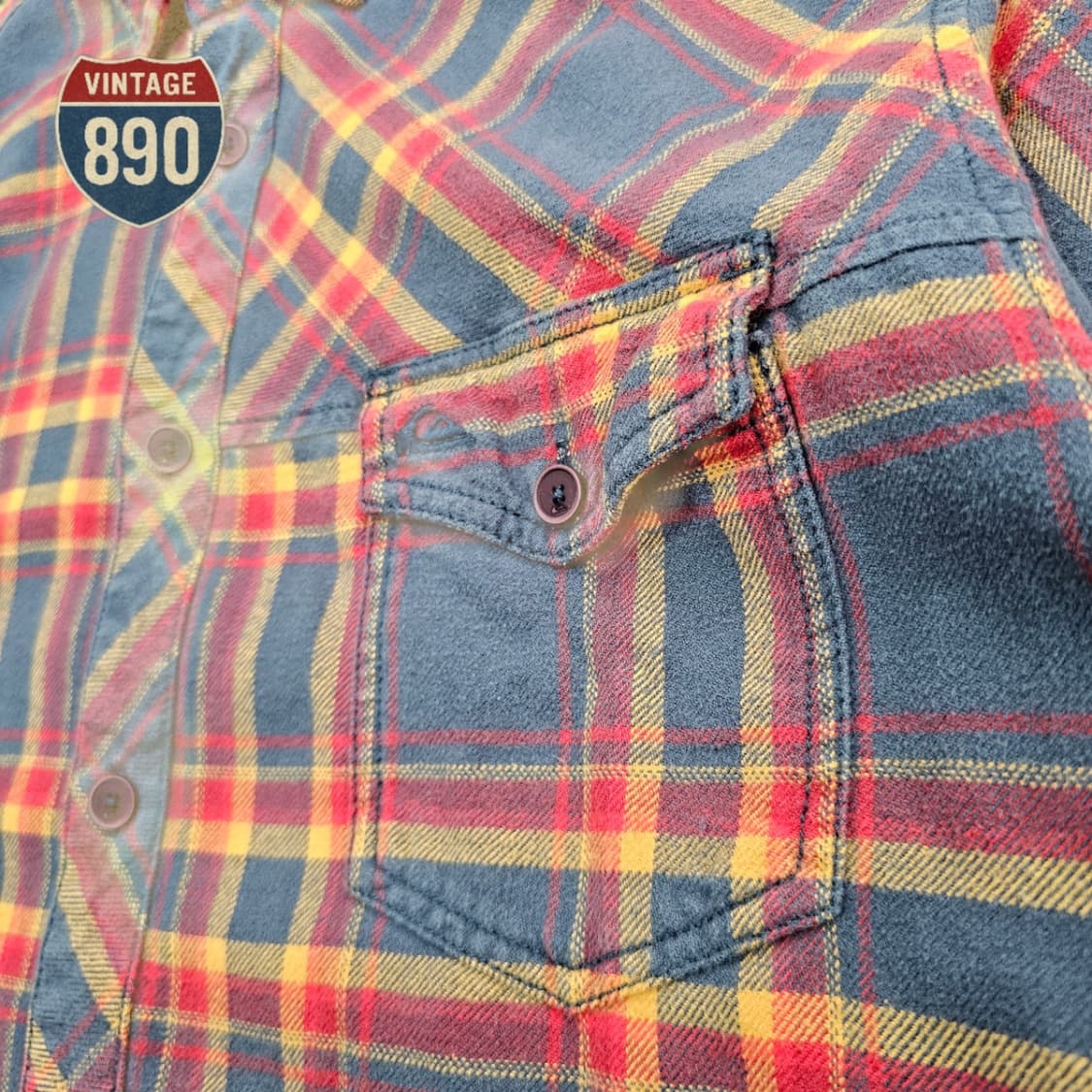 [M] 퀵실버 00s 올드스쿨 포켓 체크셔츠 상품이미지5