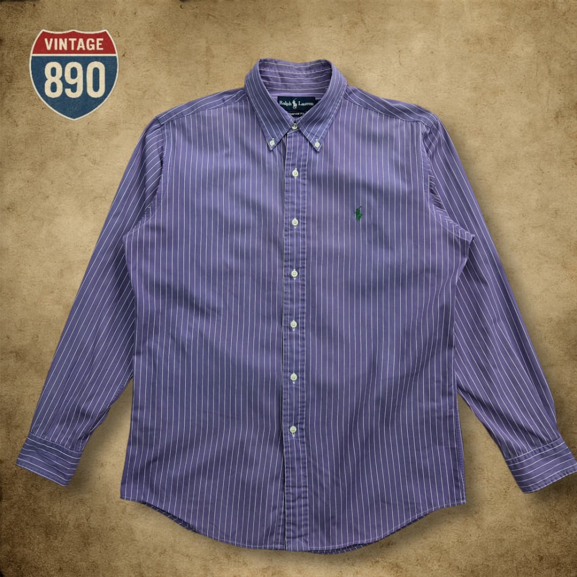 [100] POLO 폴로랄프로렌 스트라이트 포플린 셔츠 퍼플 상품이미지1