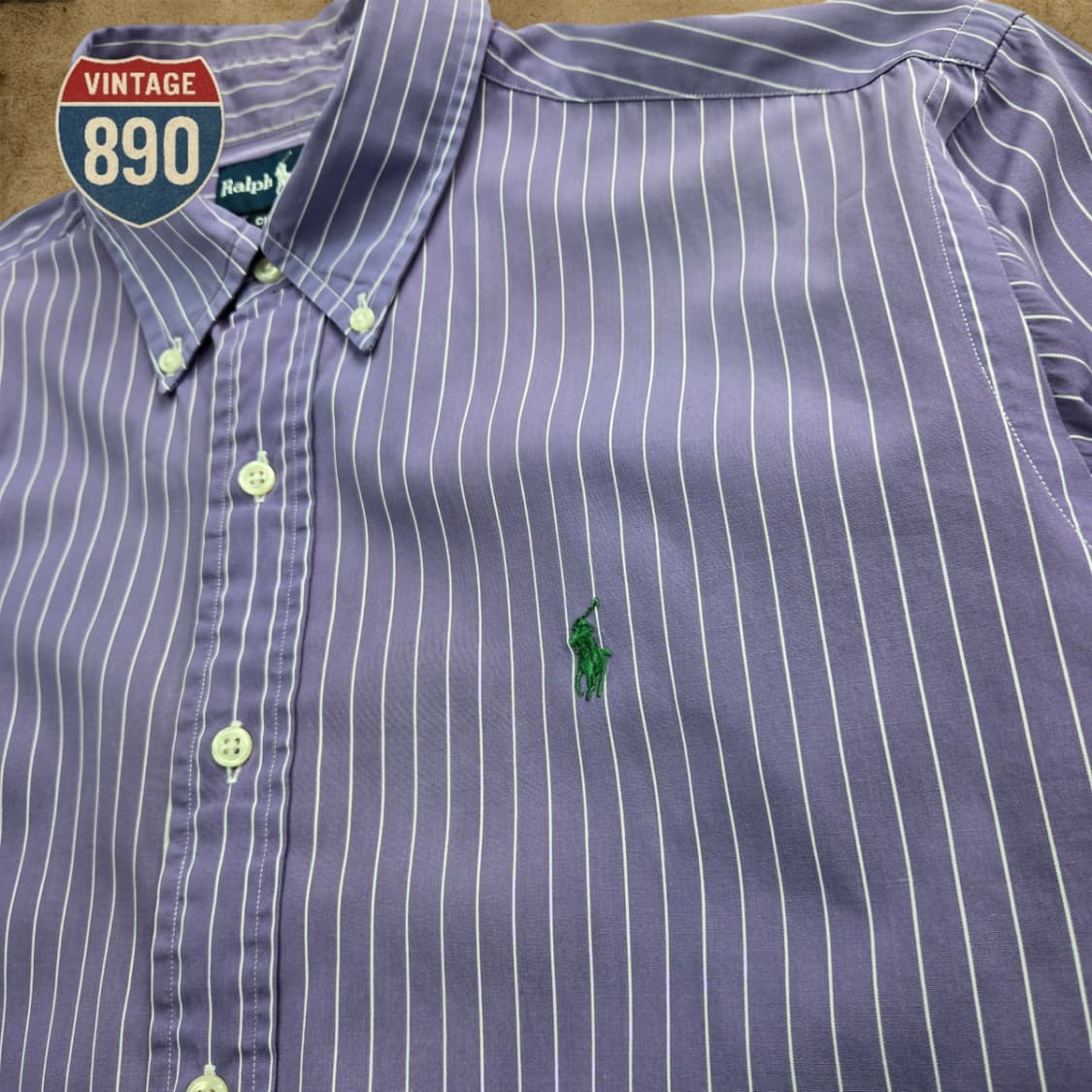 [100] POLO 폴로랄프로렌 스트라이트 포플린 셔츠 퍼플 상품이미지6