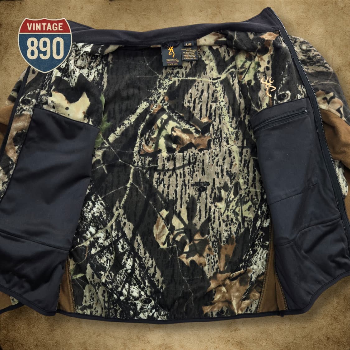 [L] 브라우닝 헌팅 리프패턴 플리스 집업자켓 상품이미지8