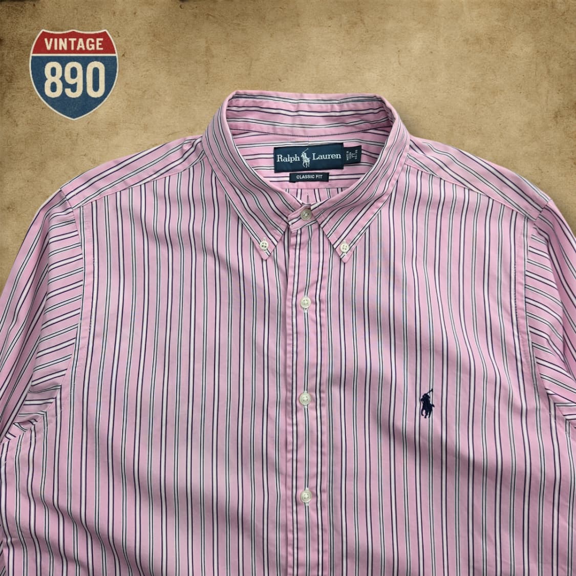 [100] POLO 폴로랄프로렌 스트라이트 포플린 셔츠 핑크 상품이미지2