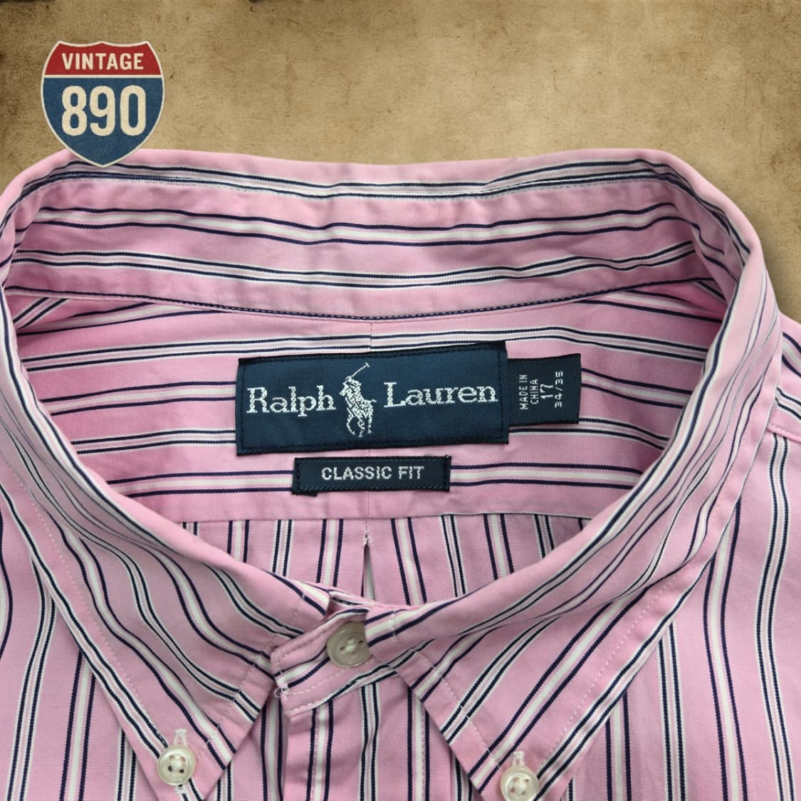[100] POLO 폴로랄프로렌 스트라이트 포플린 셔츠 핑크 상품이미지6