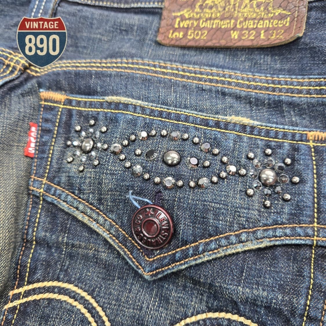 [32] LEVIS 리바이스 502 웨스턴 스터드 데님 청바지 상품이미지10