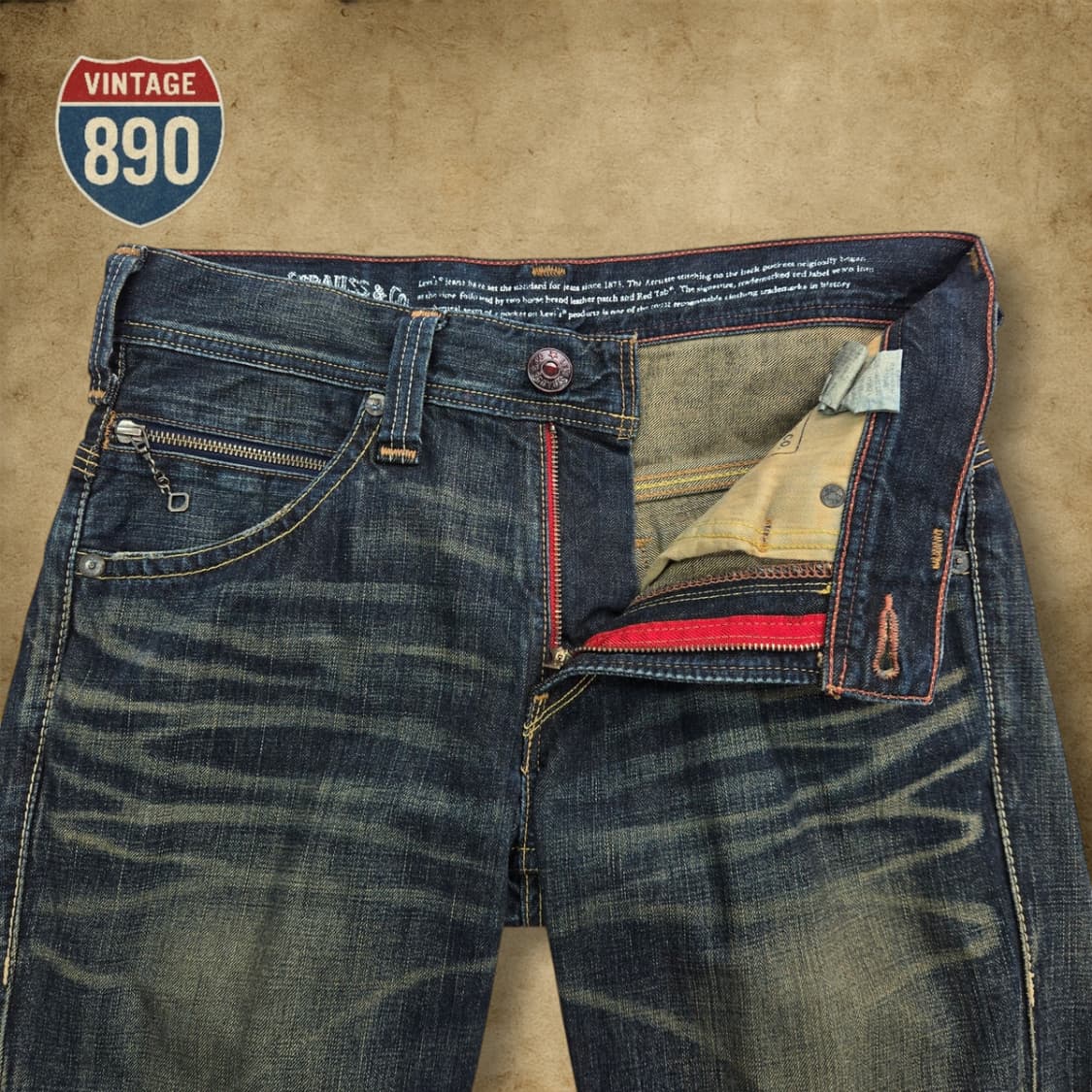 [32] LEVIS 리바이스 502 웨스턴 스터드 데님 청바지 상품이미지3