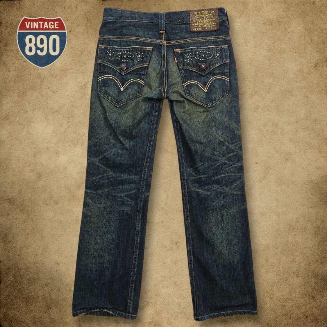 [32] LEVIS 리바이스 502 웨스턴 스터드 데님 청바지 상품이미지6