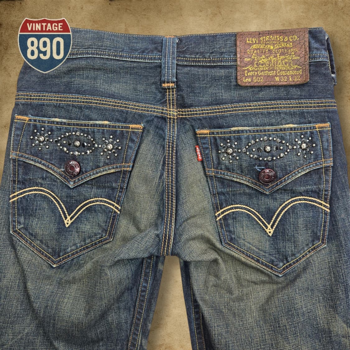 [32] LEVIS 리바이스 502 웨스턴 스터드 데님 청바지 상품이미지7