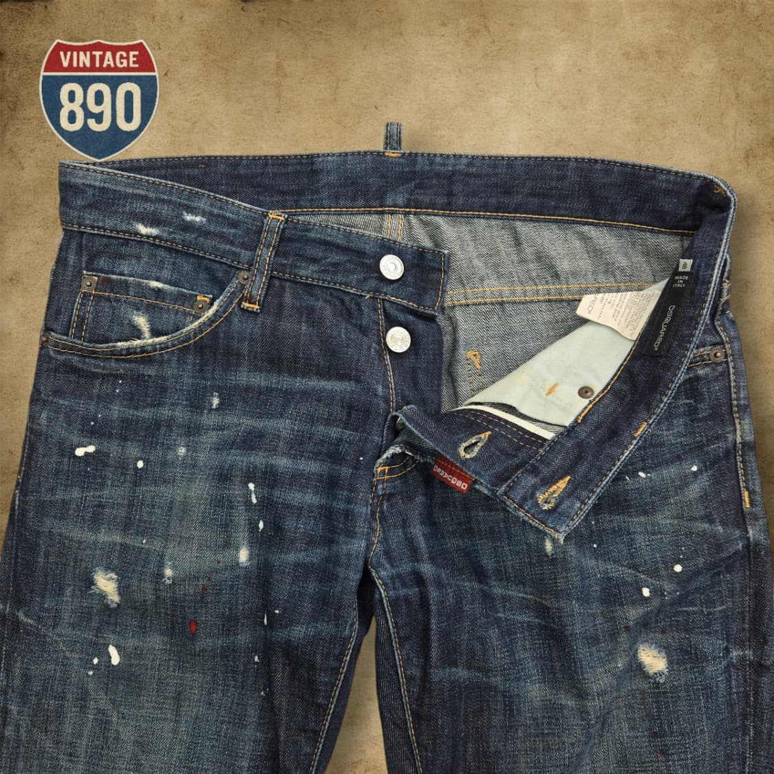 [48,33] DSQUARED 12FW 디스퀘어드 더티오일 자수 청바지 상품이미지3