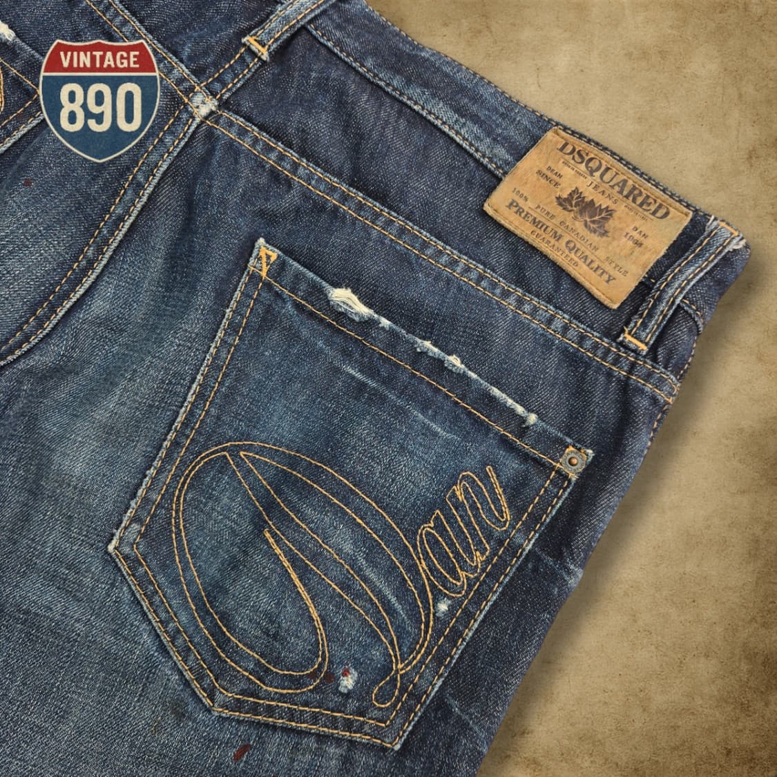 [48,33] DSQUARED 12FW 디스퀘어드 더티오일 자수 청바지 상품이미지8