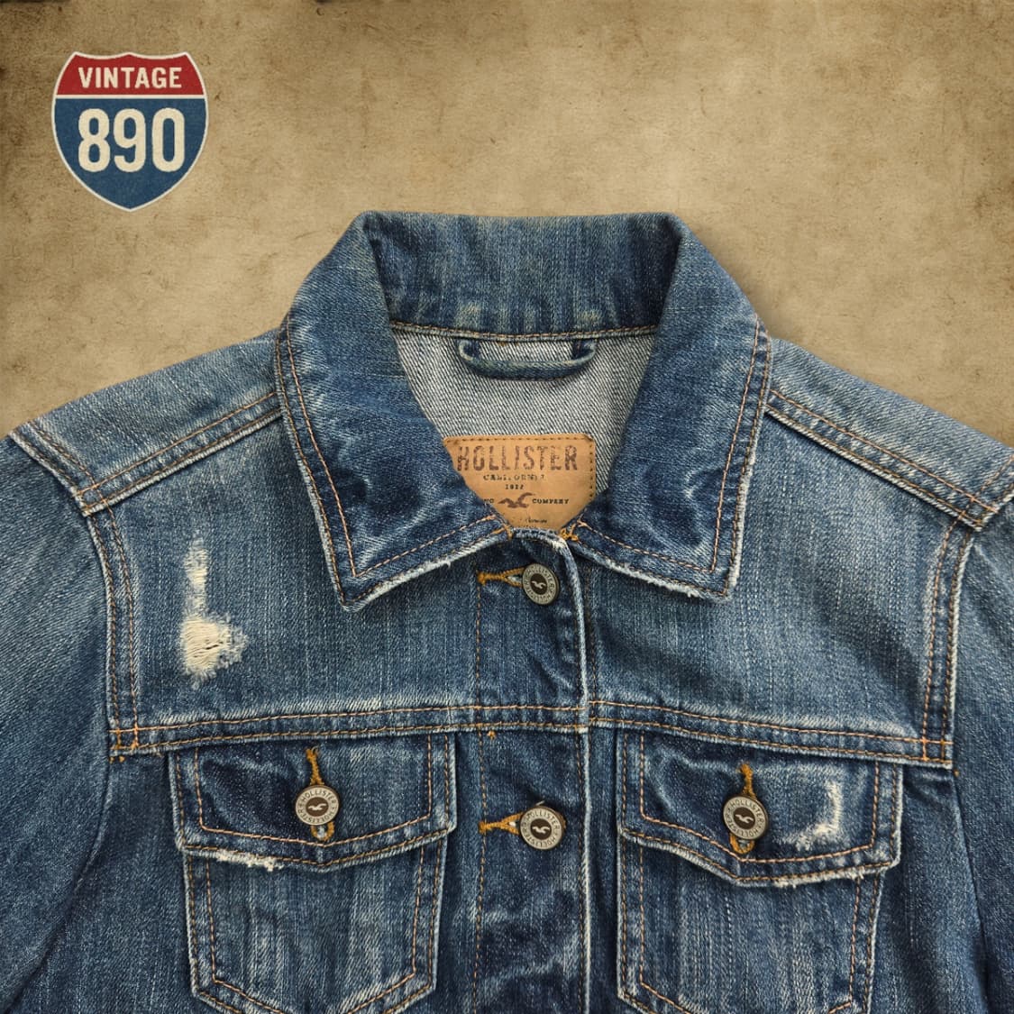 [M] Hollister 홀리스터 데미지 트러커 청자켓 상품이미지2