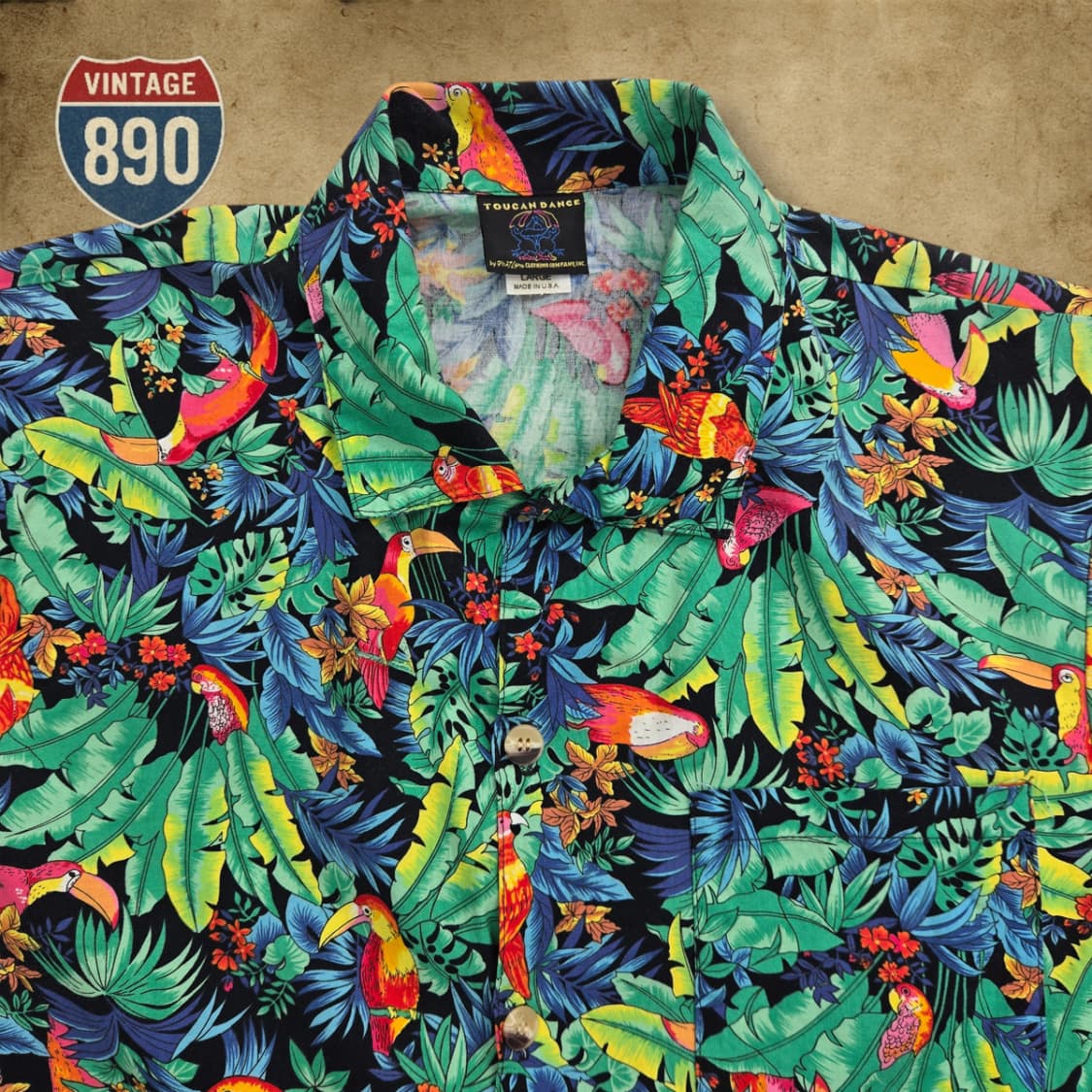 [L] TOUCAN DANCE 투칸댄스 USA 90s 하와이안 셔츠 상품이미지2