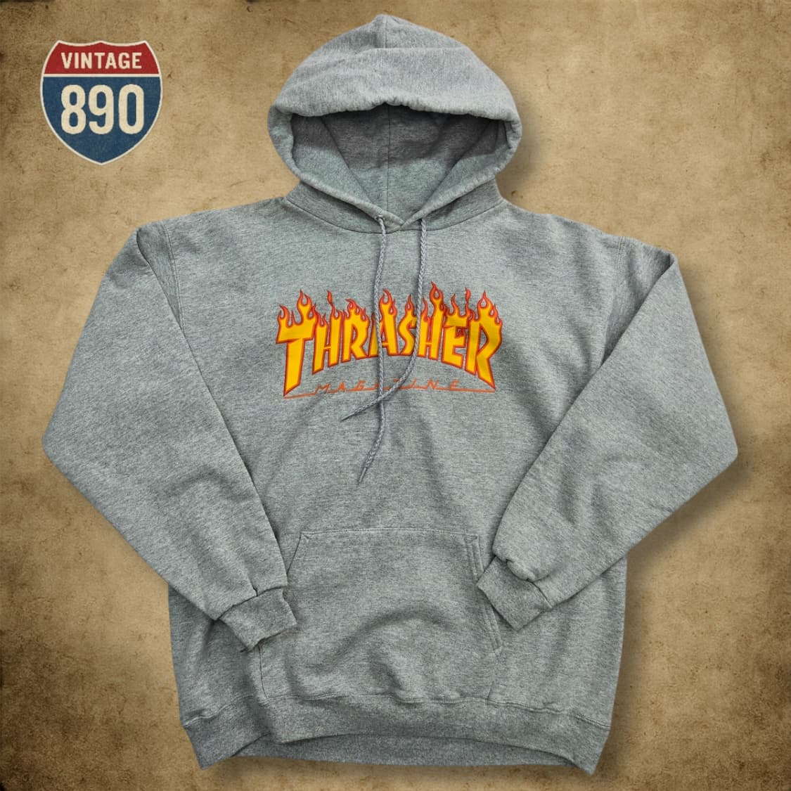 [M] THARASHER 트레셔 로고 기모 스웨트 후드 상품이미지1