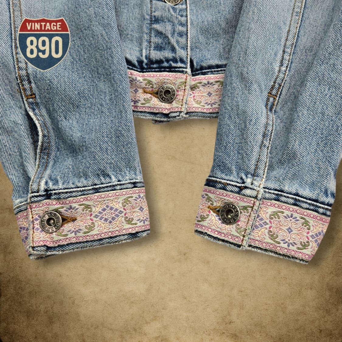 [90] GUESS 90s 빈티지 게스 아즈텍 패턴 청자켓 상품이미지5