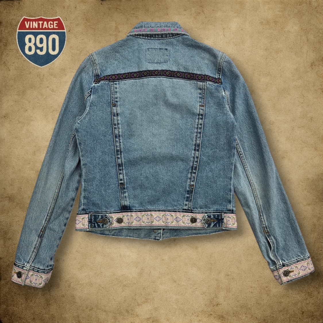 [90] GUESS 90s 빈티지 게스 아즈텍 패턴 청자켓 상품이미지6