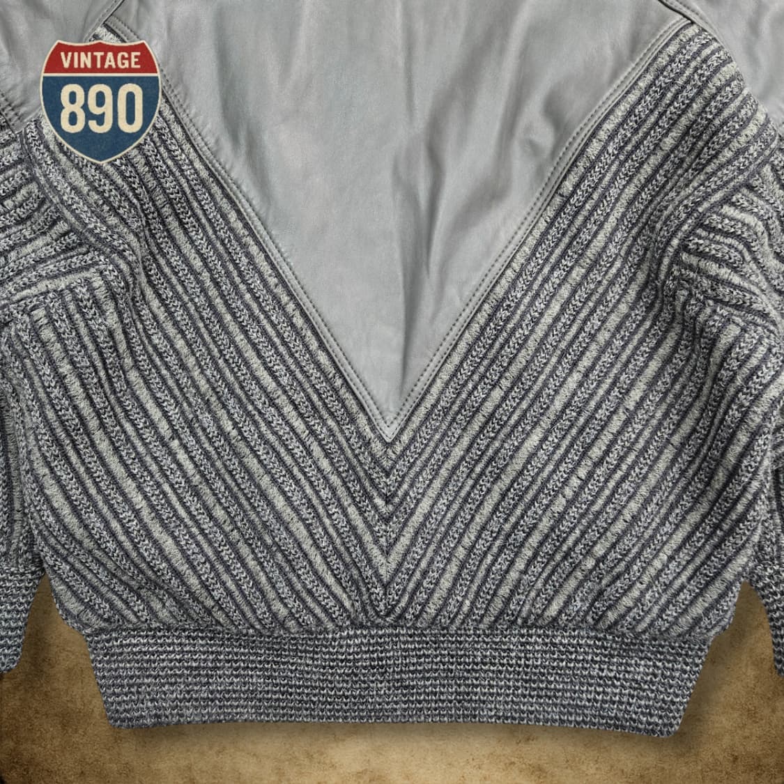 [46, 100] TORRAS 스페인제 80s 가죽 트위드자켓 상품이미지10