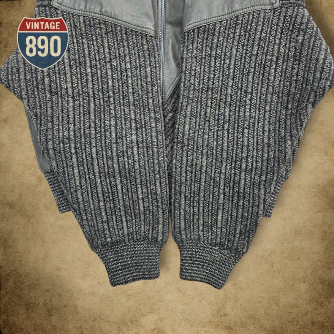 [46, 100] TORRAS 스페인제 80s 가죽 트위드자켓 상품이미지4