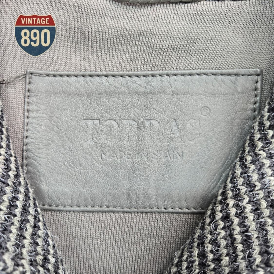 [46, 100] TORRAS 스페인제 80s 가죽 트위드자켓 상품이미지7