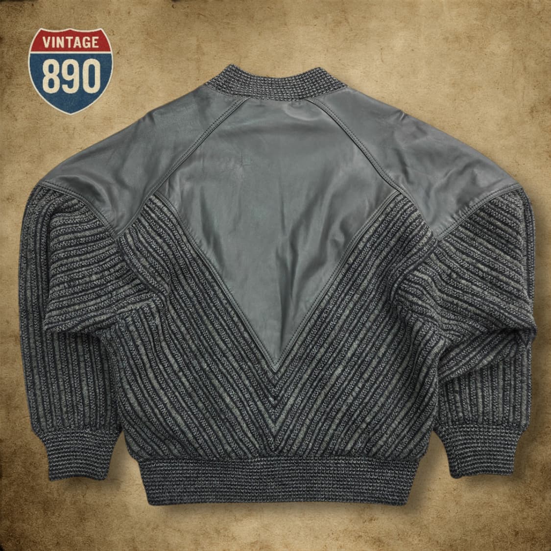 [46, 100] TORRAS 스페인제 80s 가죽 트위드자켓 상품이미지8