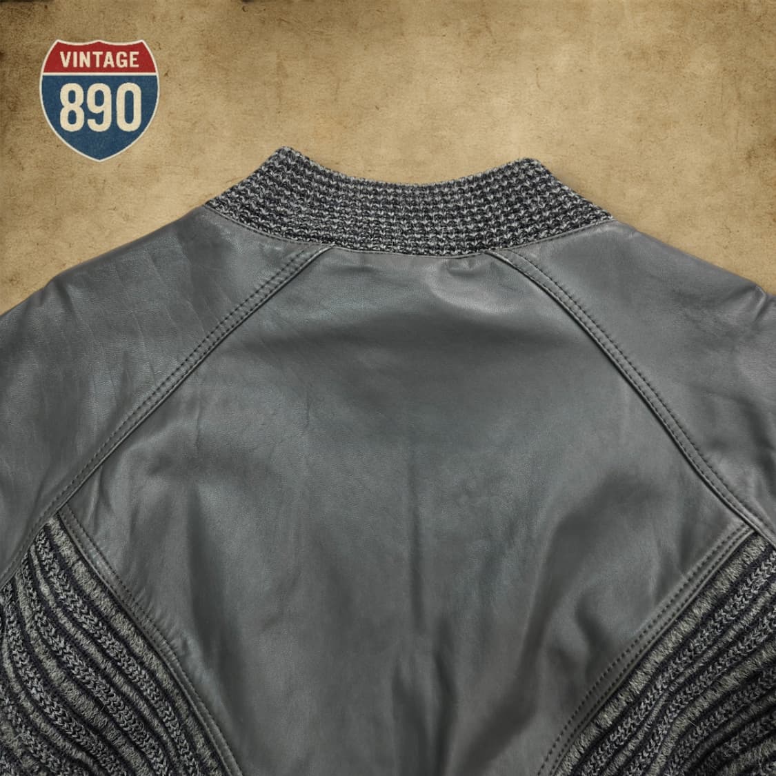 [46, 100] TORRAS 스페인제 80s 가죽 트위드자켓 상품이미지9