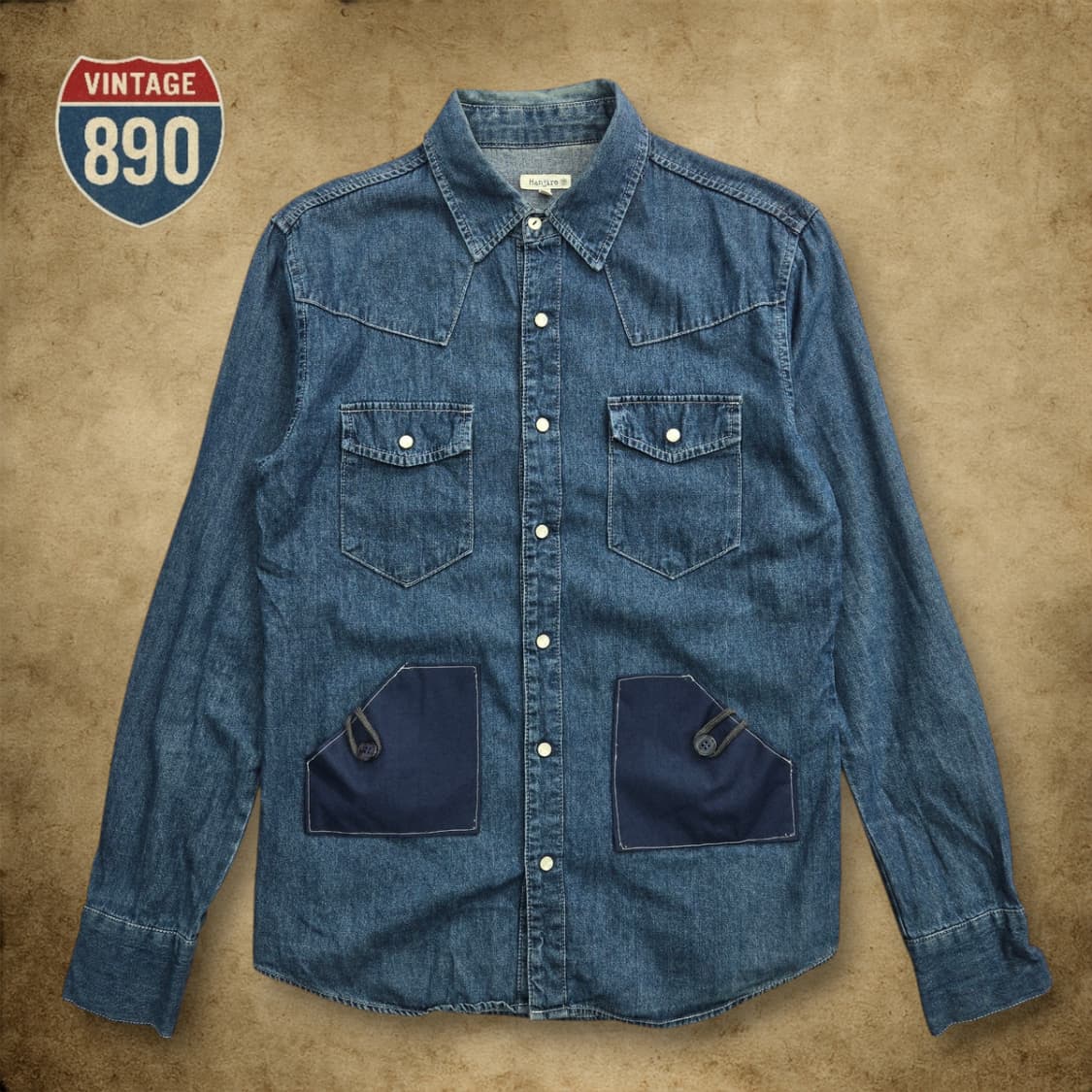 [L] JPN VTG HANJIRO 한지로 웨스턴 데님셔츠 상품이미지1
