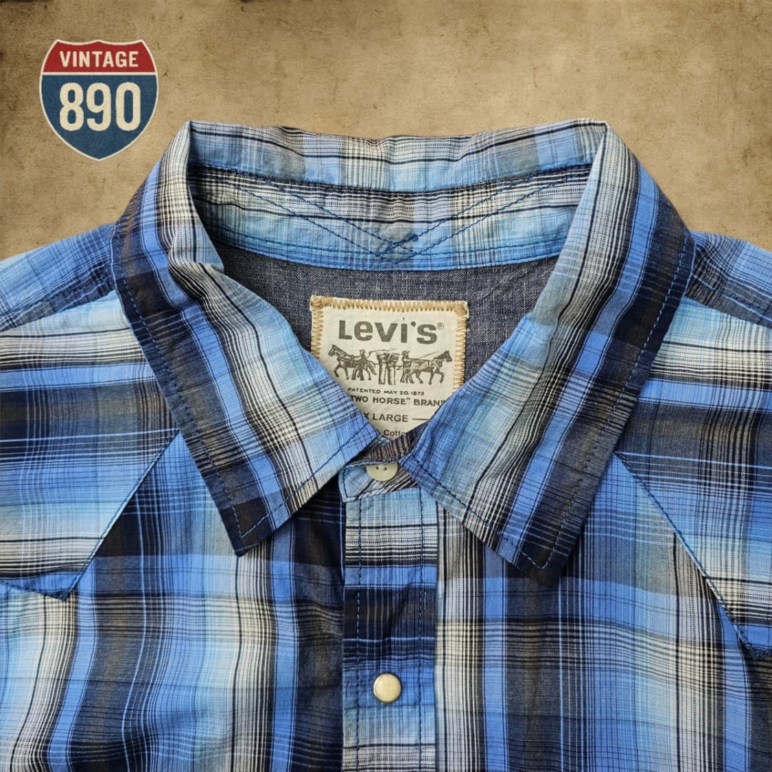[100] Levi's 리바이스 웨스턴 체크 셔츠 상품이미지4