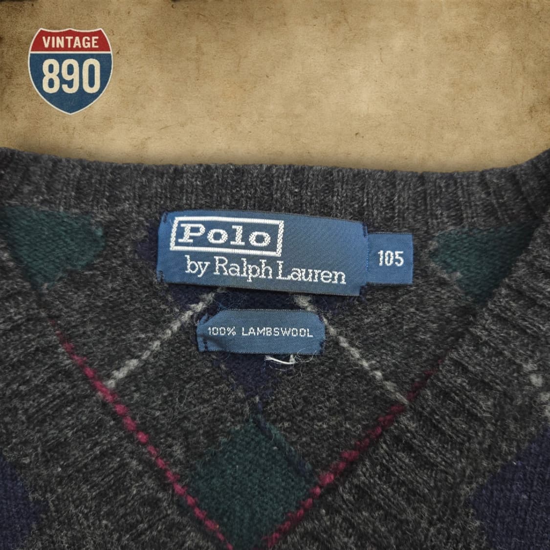 [100] POLO 폴로랄프로렌 아가일 패턴 브이넥 니트 상품이미지5