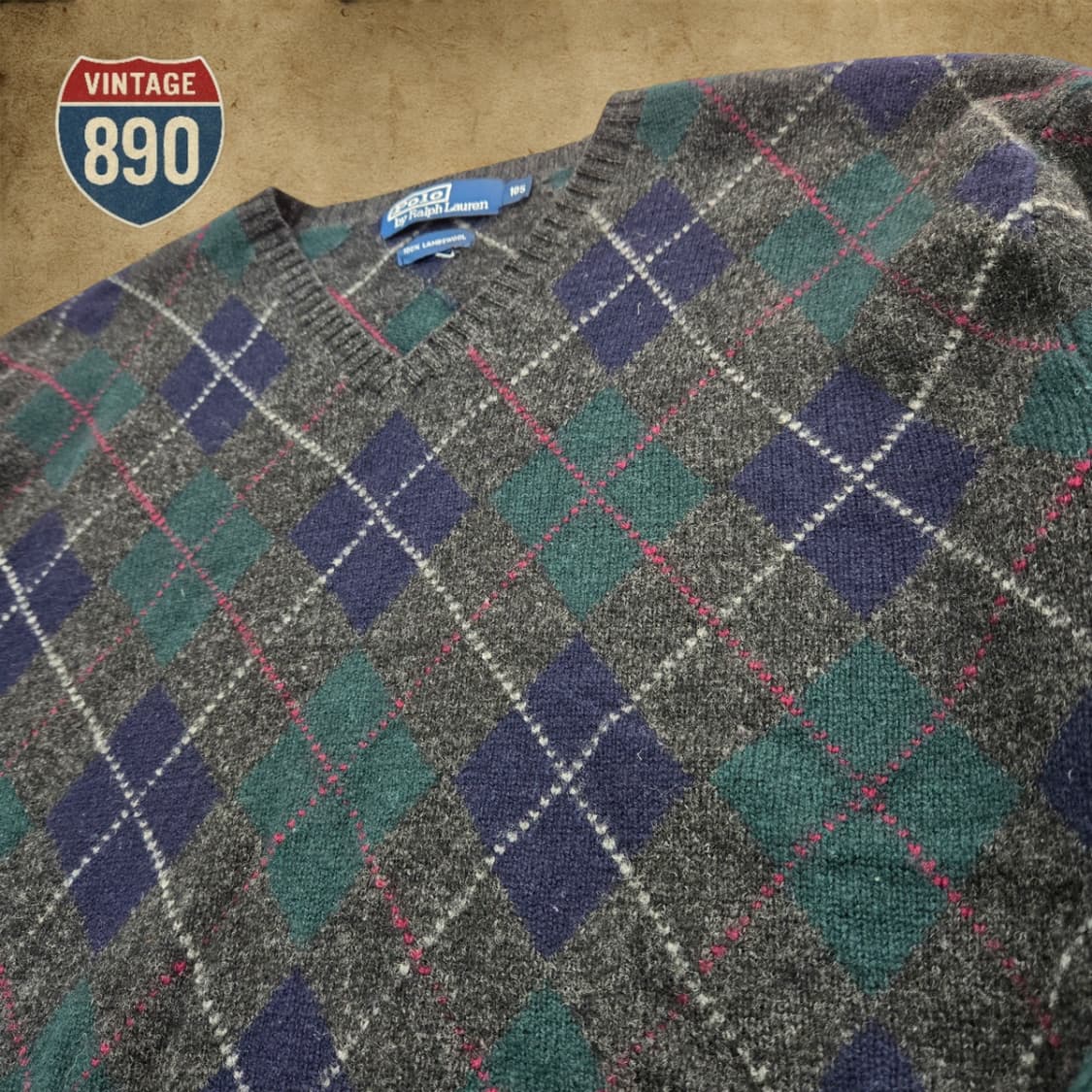 [100] POLO 폴로랄프로렌 아가일 패턴 브이넥 니트 상품이미지6