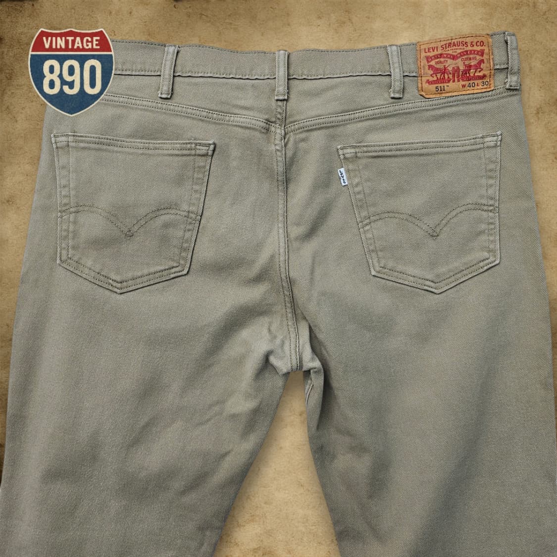 [W40 L30] Levi's 리바이스 511 베이지 데님 팬츠 상품이미지7