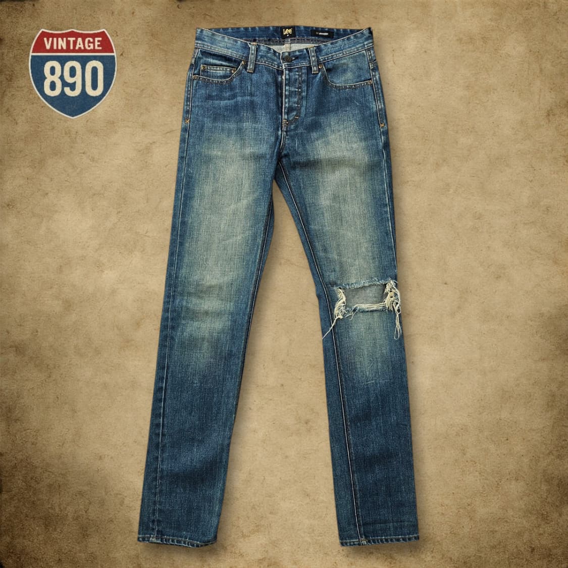 [30] LEE 리 스트레이트 핏 데미지 데님 청바지 상품이미지1