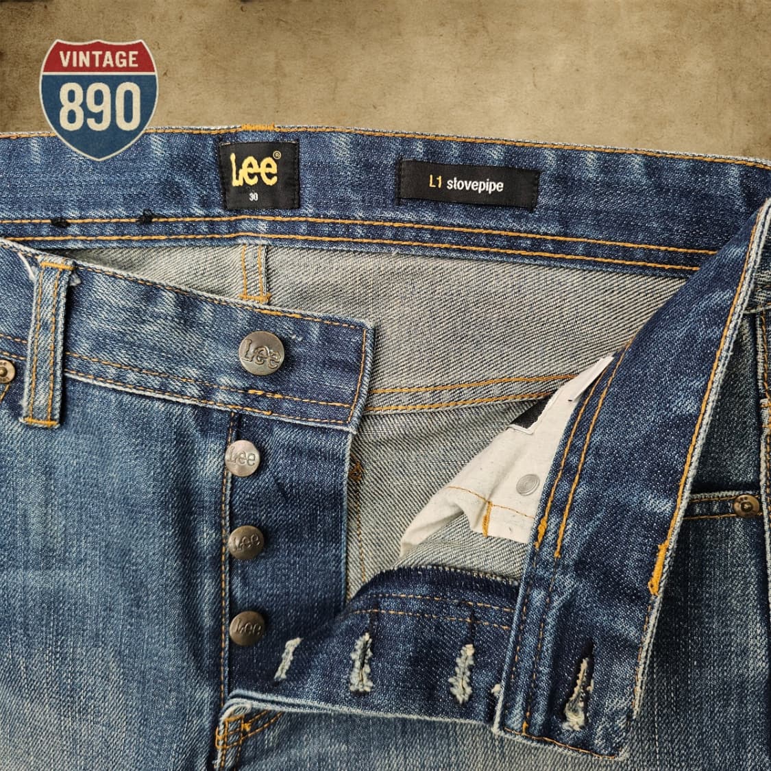 [30] LEE 리 스트레이트 핏 데미지 데님 청바지 상품이미지5