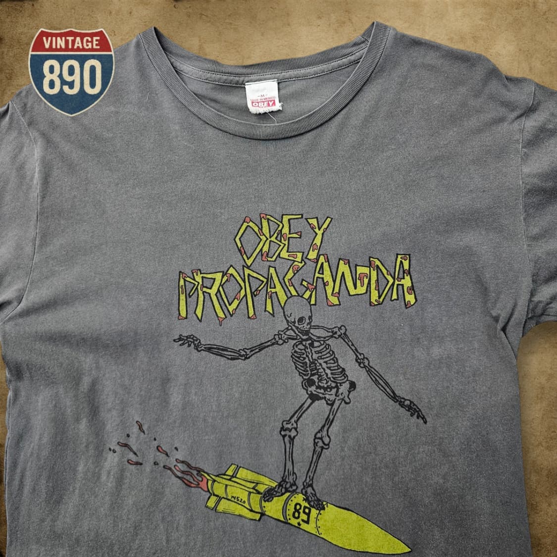 [M] OBEY 오베이 빈티지 프린팅 반팔 티셔츠 상품이미지2