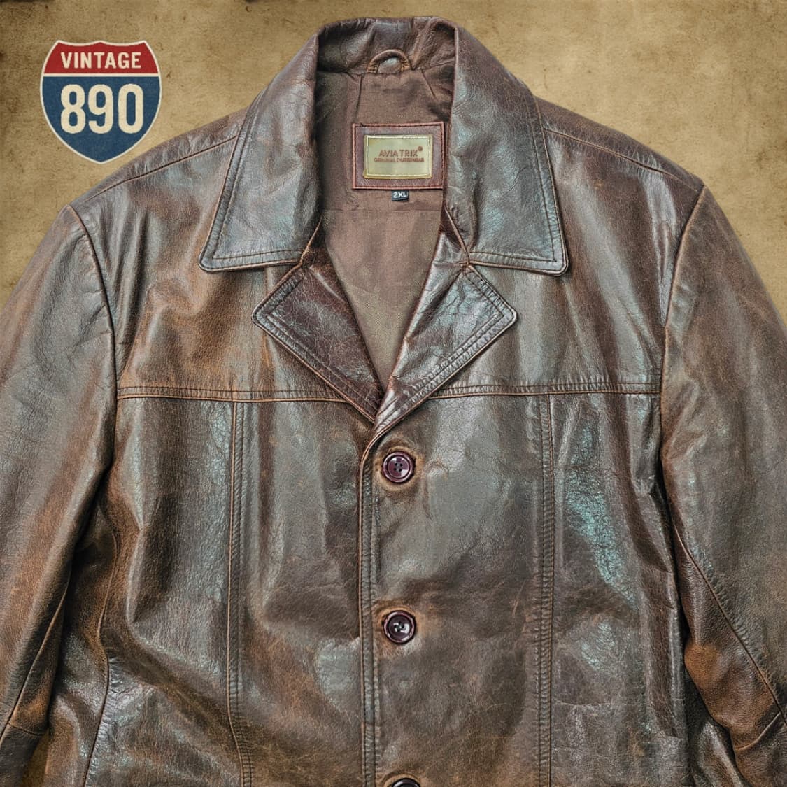 [2XL] Avia Trix 아비아트릭스 빈티지 가죽 자켓 상품이미지2