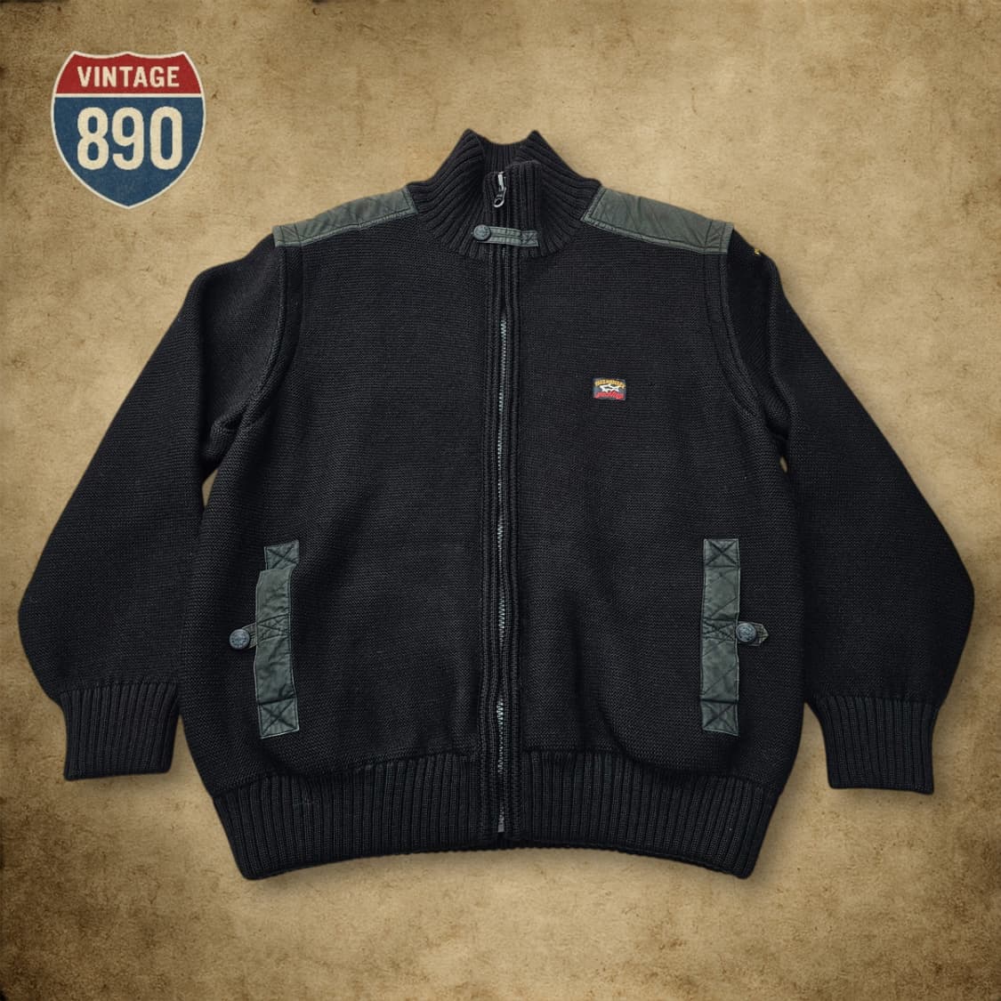 [L] Paul&Shark VTG  폴앤샤크 리버시블 니트 봄버 자켓 상품이미지1