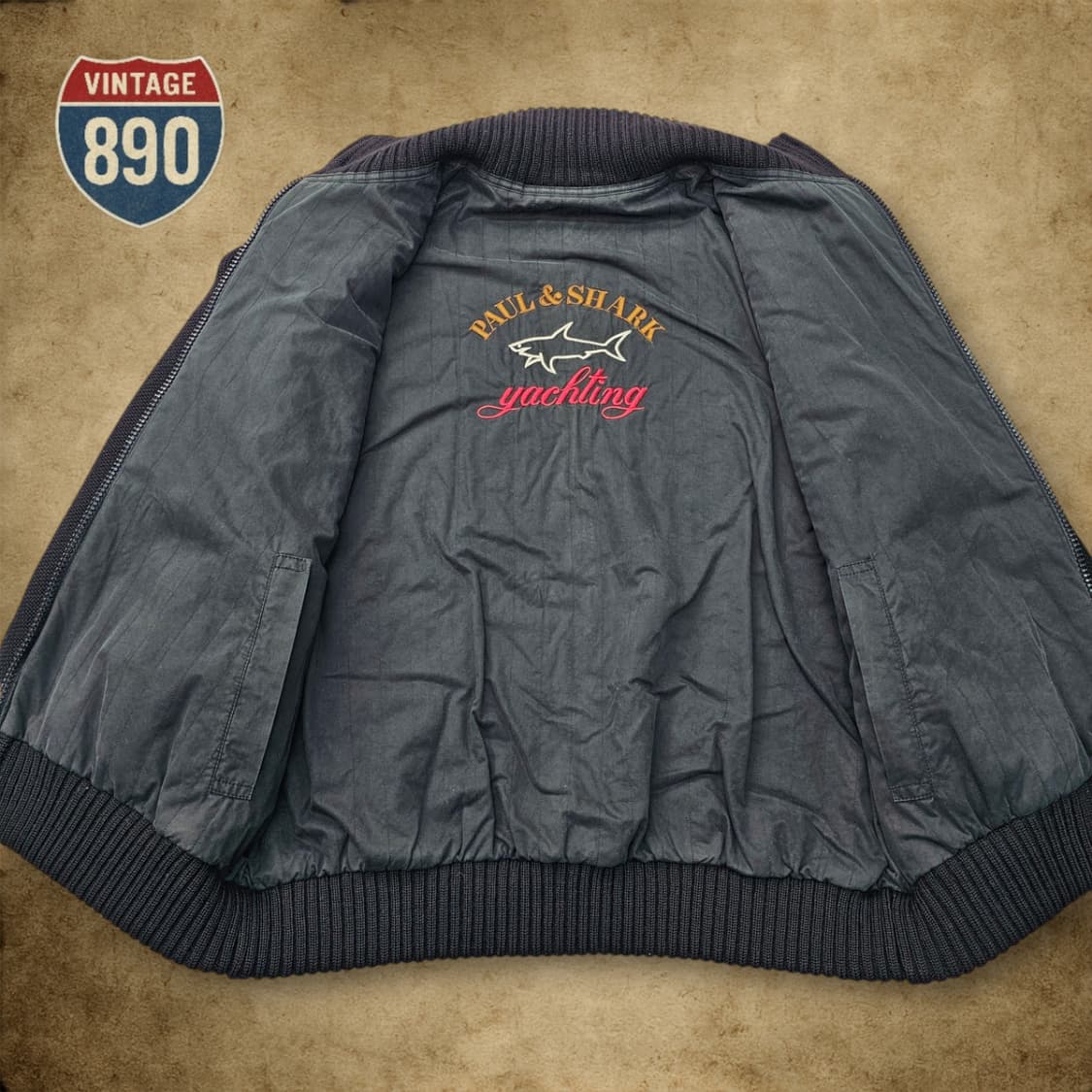 [L] Paul&Shark VTG  폴앤샤크 리버시블 니트 봄버 자켓 상품이미지2