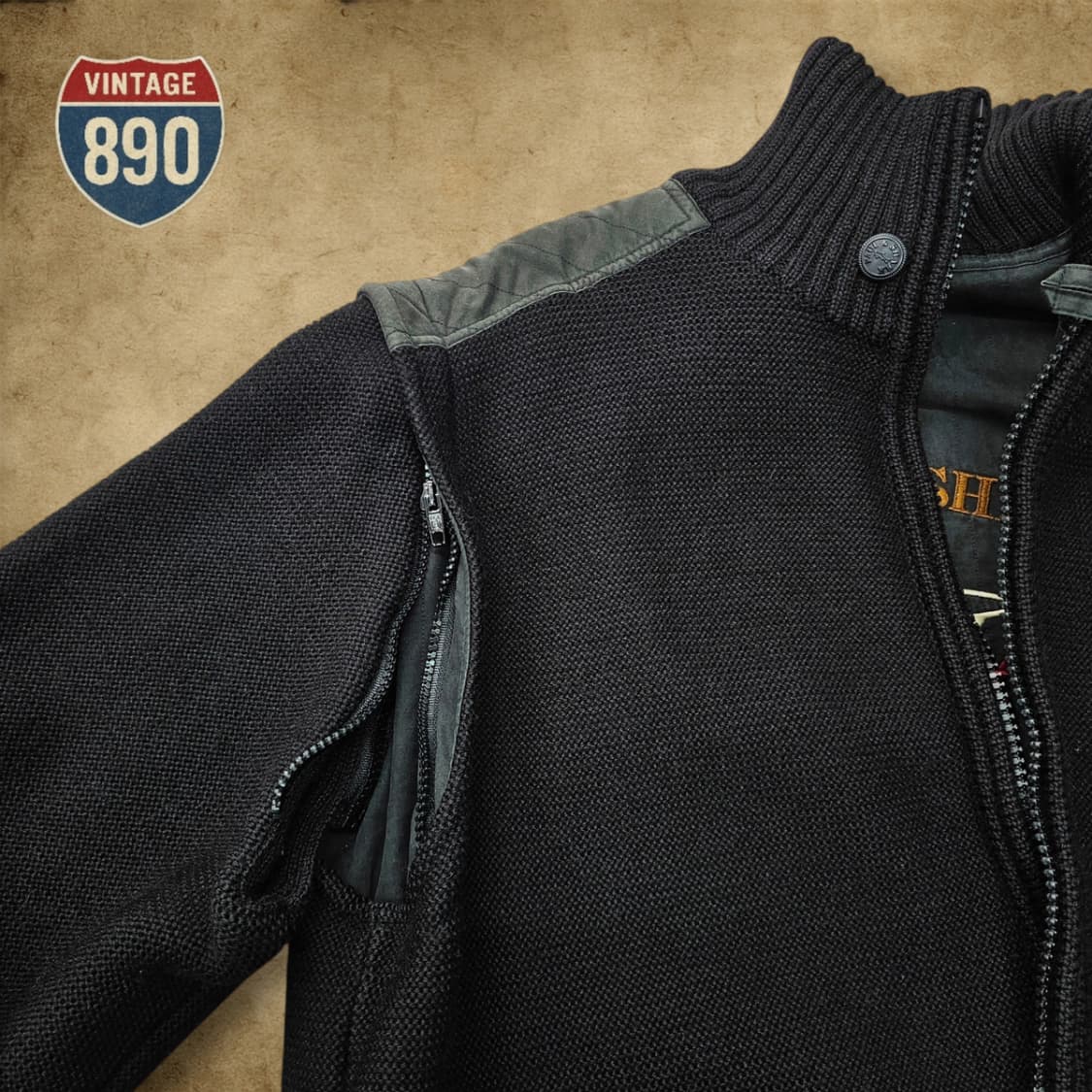 [L] Paul&Shark VTG  폴앤샤크 리버시블 니트 봄버 자켓 상품이미지3