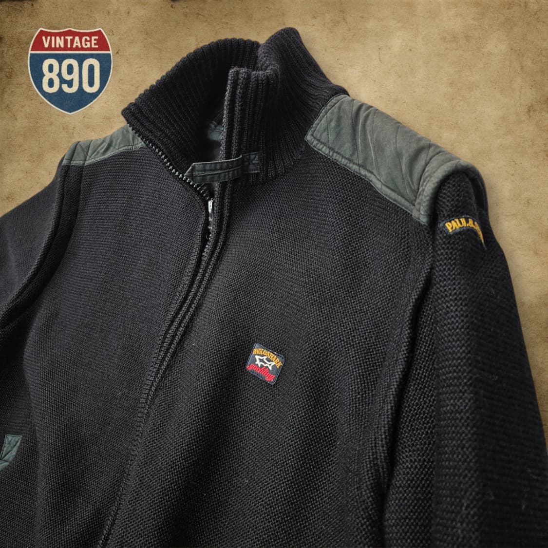 [L] Paul&Shark VTG  폴앤샤크 리버시블 니트 봄버 자켓 상품이미지4