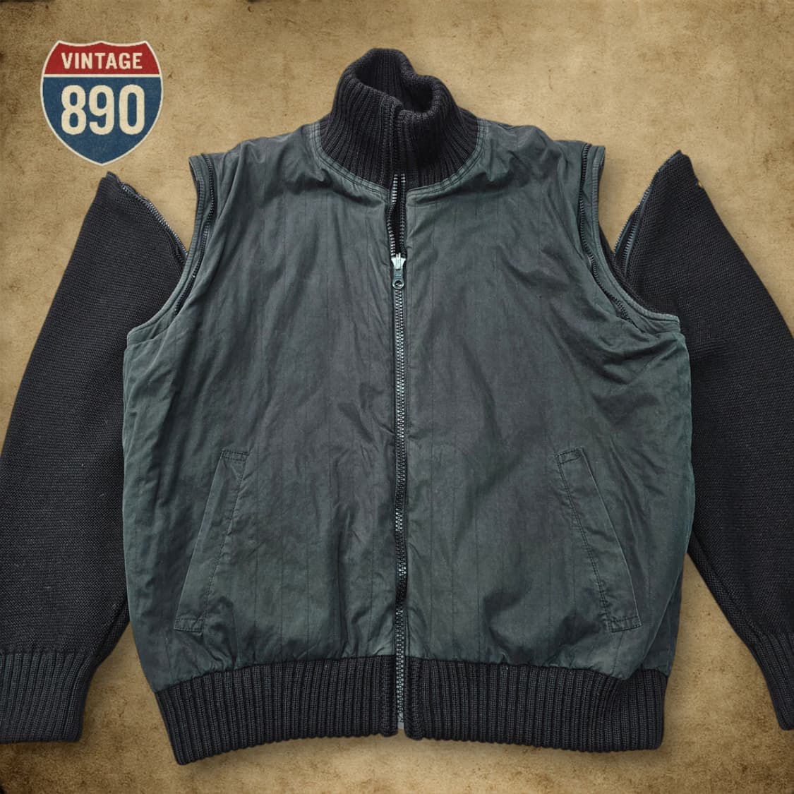 [L] Paul&Shark VTG  폴앤샤크 리버시블 니트 봄버 자켓 상품이미지8