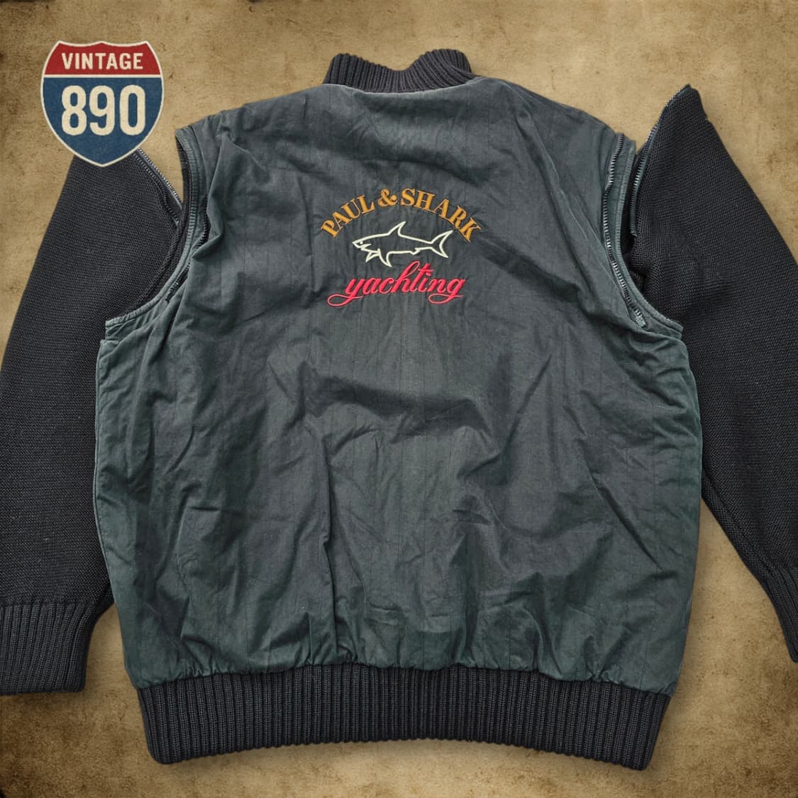 [L] Paul&Shark VTG  폴앤샤크 리버시블 니트 봄버 자켓 상품이미지9