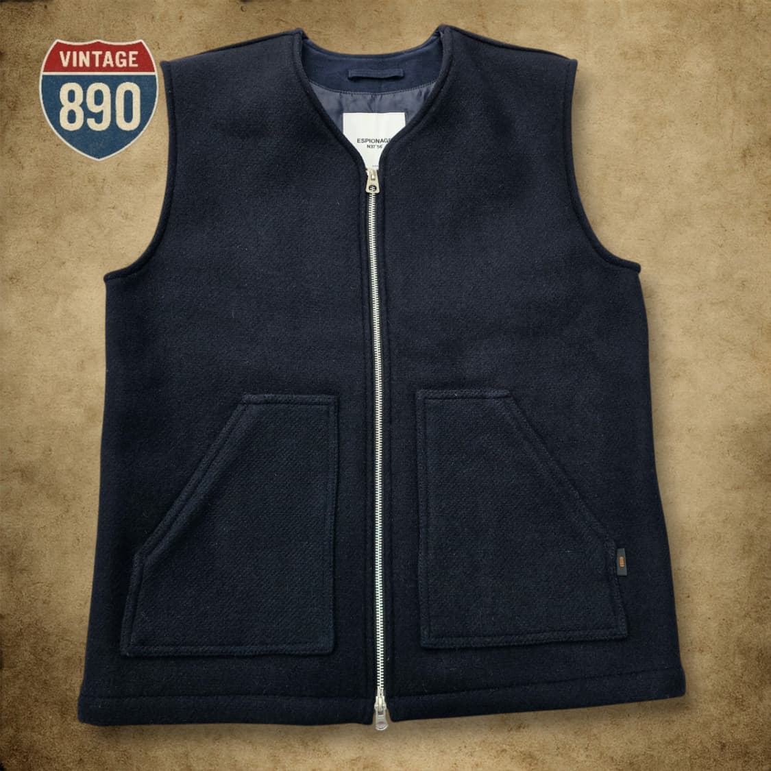 [M] ESPIONAGE 에스피오나지 네이비 울 베스트 상품이미지1