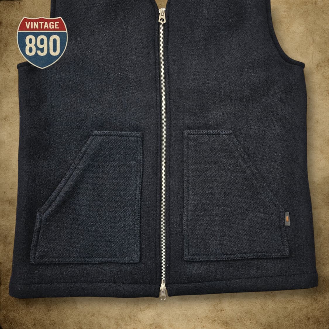 [M] ESPIONAGE 에스피오나지 네이비 울 베스트 상품이미지3